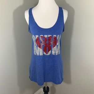 Next Level Apparel Baseball Mom tank medium blue